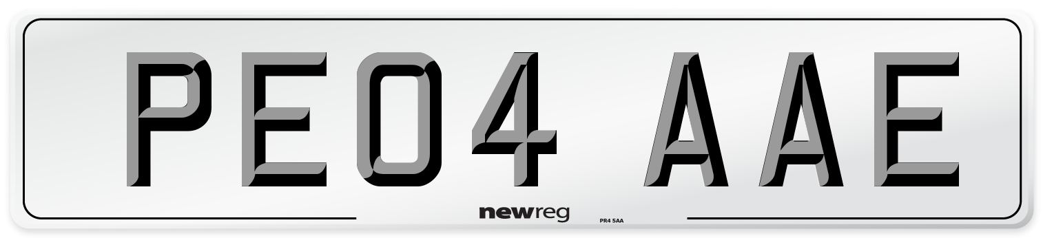 PE04 AAE Number Plate from New Reg